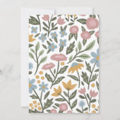 Hübsche Wildblume Rabbit Osterfeier Einladung (Rückseite)