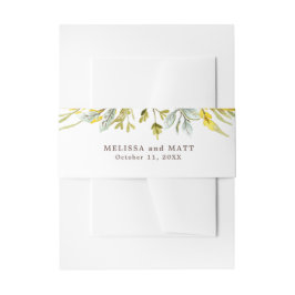 Hübsche Wildblume Wasserfarbe Romantische Hochzeit Einladungsbanderole