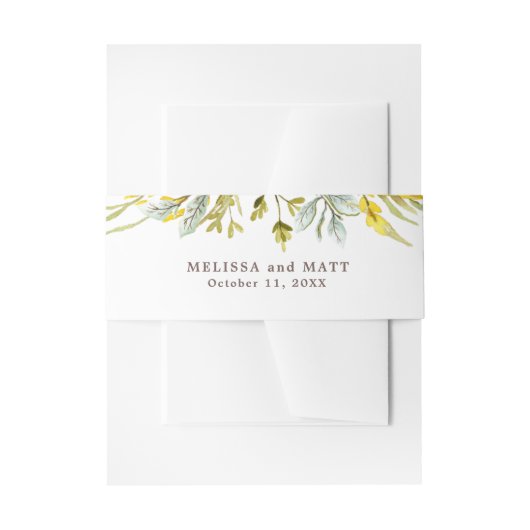 Hübsche Wildblume Wasserfarbe Romantische Hochzeit Einladungsbanderole (Vorderseite Beispiel)