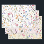 Hübsche Wildblume Wiese Botanischer Blumengarten Geschenkpapier Set<br><div class="desc">Schöne boho-inspiriert Packpapiere mit fröhlichen Aquarellfarben-Wildblumen in verschiedenen Farbtönen wie Rosa,  Lavendel,  Gelb,  Blau und Grün.</div>