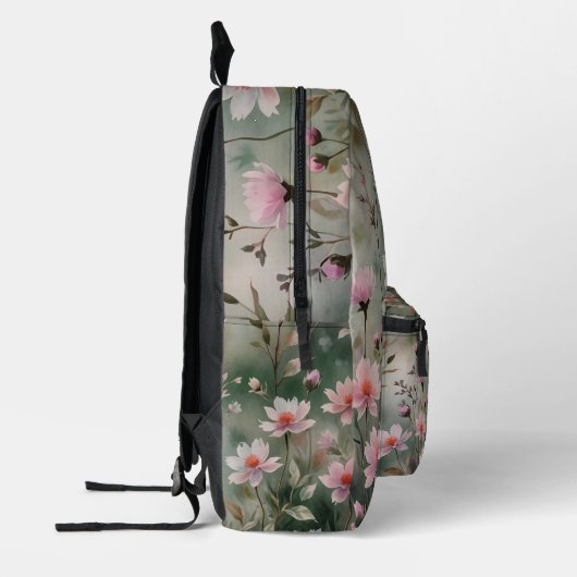Hübsche Wildblumen Bedruckter Rucksack (Links)