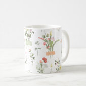 Hübsche Wildblumen Blumenmuster Kaffeetasse (VorderseiteRechts)