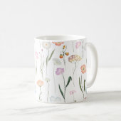 Hübsche Wildblumen Blumenmuster Kaffeetasse (VorderseiteRechts)