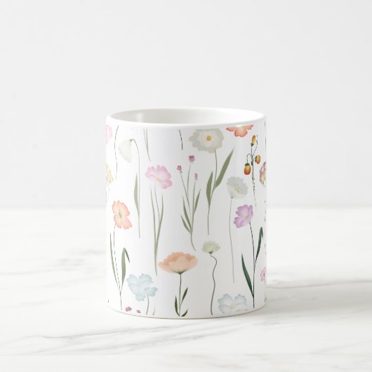 Hübsche Wildblumen Blumenmuster Kaffeetasse (Mittel)