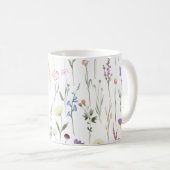Hübsche Wildblumen Blumenmuster Kaffeetasse (VorderseiteRechts)