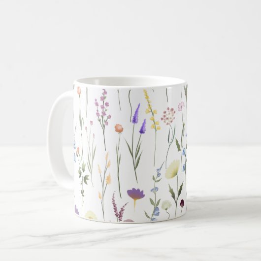 Hübsche Wildblumen Blumenmuster Kaffeetasse (Vorderseite Links)