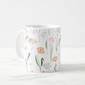 Hübsche Wildblumen Blumenmuster Kaffeetasse (Vorderseite Links)