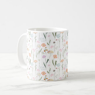 Hübsche Wildblumen Blumenmuster Kaffeetasse