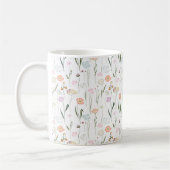 Hübsche Wildblumen Blumenmuster Kaffeetasse (Links)