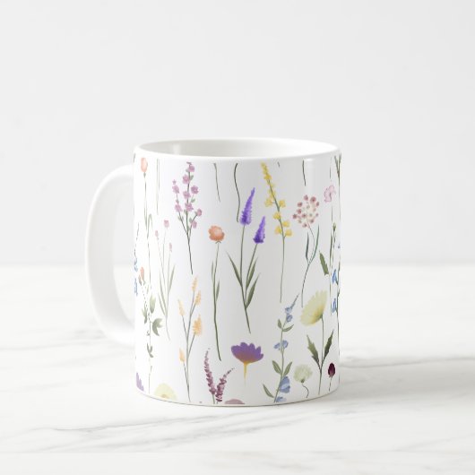 Hübsche Wildblumen Blumenmuster Kaffeetasse (Vorderseite Links)