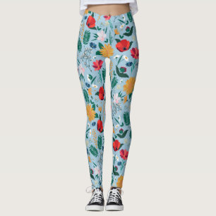 Hübsche Wildblumen Botanisches Blau Leggings