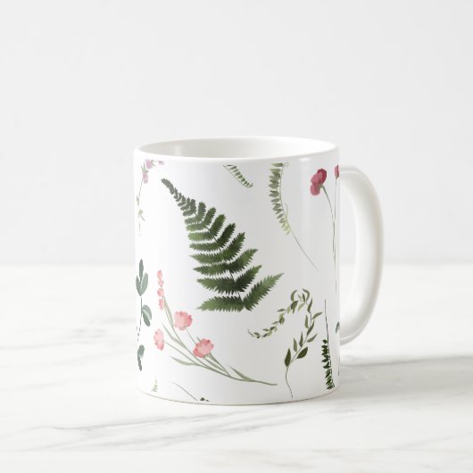 Hübsche Wildblumen Botanisches Muster Kaffeetasse (VorderseiteRechts)