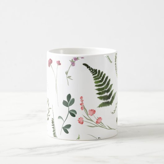 Hübsche Wildblumen Botanisches Muster Kaffeetasse (Mittel)