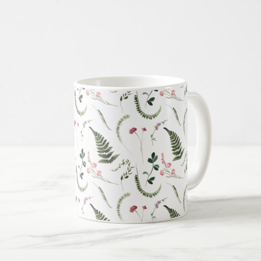 Hübsche Wildblumen Botanisches Muster Kaffeetasse (VorderseiteRechts)