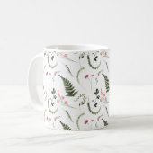 Hübsche Wildblumen Botanisches Muster Kaffeetasse (Vorderseite Links)