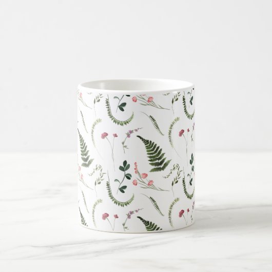 Hübsche Wildblumen Botanisches Muster Kaffeetasse (Mittel)