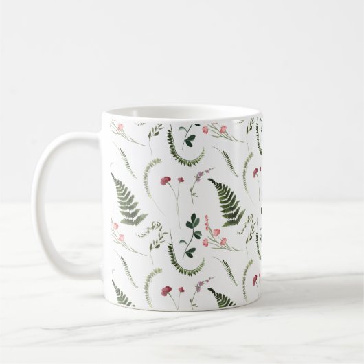 Hübsche Wildblumen Botanisches Muster Kaffeetasse (Links)