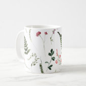 Hübsche Wildblumen Botanisches Muster Kaffeetasse (Vorderseite Links)