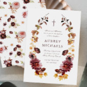 Hübsche Wildblumen Einfache Cross Girl's Taufe Einladung