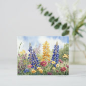 Hübsche Wildblumen farbenfroh blumenreich Schöne Postkarte (Stehend Vorderseite)