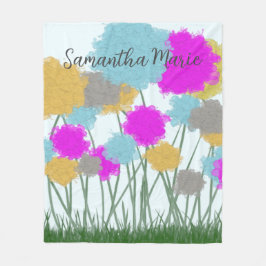 Hübsche Wildblumen Fleecedecke