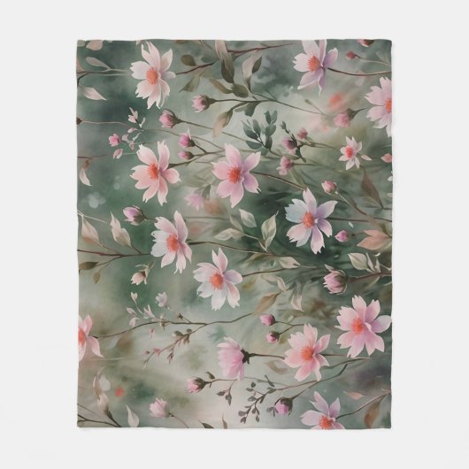 Hübsche Wildblumen Fleecedecke (Vorderseite)