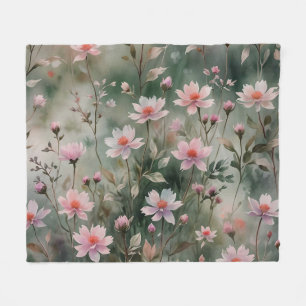 Hübsche Wildblumen Fleecedecke