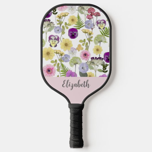 Hübsche Wildblumen Frauengeschenk für Mama Pickleball Schläger (Vorderseite)