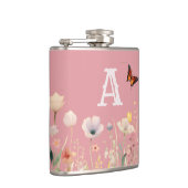 Hübsche Wildblumen für Aquarellfarben und Monogram Flachmann (Rechts)