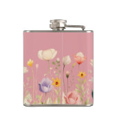 Hübsche Wildblumen für Aquarellfarben und Monogram Flachmann (Rückseite)