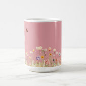 Hübsche Wildblumen für Aquarellfarben und Monogram Kaffeetasse (Mittel)