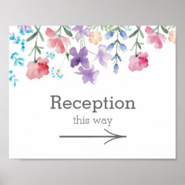 Hübsche Wildblumen | Garden Wedding Empfang Sign Poster