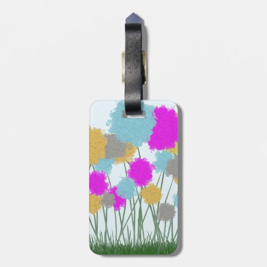 Hübsche Wildblumen Gepäckanhänger (Rückseite vertikal)
