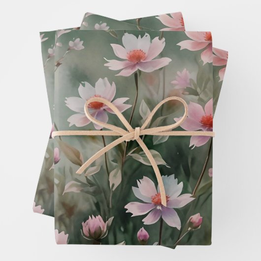 Hübsche Wildblumen Geschenkpapier Set (Beispiel)