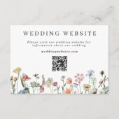 Hübsche Wildblumen Hochzeiten Website QR Code Begleitkarte (Vorderseite)