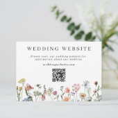 Hübsche Wildblumen Hochzeiten Website QR Code Begleitkarte (Stehend Vorderseite)