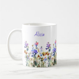 Hübsche Wildblumen | Ihr Name Kaffeetasse