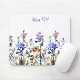 Hübsche Wildblumen | Ihr Name Mousepad