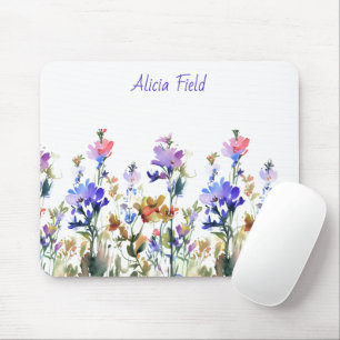 Hübsche Wildblumen Ihr Name Mousepad