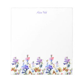 Hübsche Wildblumen | Ihr Name Notizblock