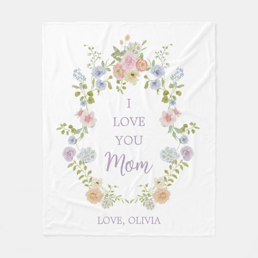 Hübsche Wildblumen im Frühjahr | Liebe Mama Fleecedecke (Vorderseite)