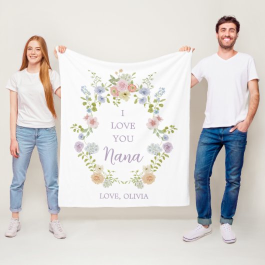 Hübsche Wildblumen im Frühjahr | Liebe You Nana Fleecedecke (Beispiel)