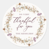 Hübsche Wildblumen im Herbst dankbar für Sie Runder Aufkleber (Vorderseite)