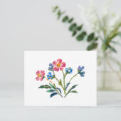 Hübsche Wildblumen in Blau und Rosa Postkarte (Stehend Vorderseite)