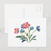 Hübsche Wildblumen in Blau und Rosa Postkarte (Vorne/Hinten)