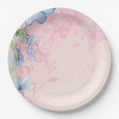 Hübsche Wildblumen in Rosa und Blau Pappteller (Vorderseite)