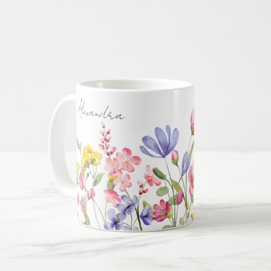 Hübsche Wildblumen Kaffeetasse (Vorderseite Links)
