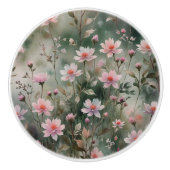 Hübsche Wildblumen Keramikknauf (Vorderseite)