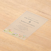 Hübsche Wildblumen Kernhochzeit Acryleinladungen (Ablage )