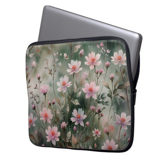 Hübsche Wildblumen Laptopschutzhülle (Vorderseite Links)